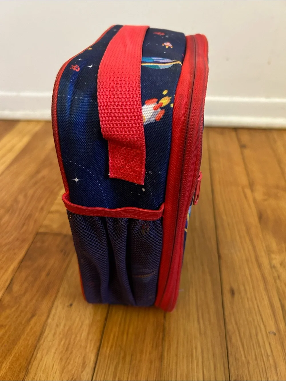 Kids Rocket Lunch Bag - Navy with Red Trim